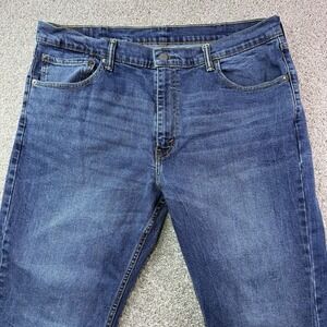 Levis 527 Jeans Mens 40x30 Blue Dark Wash‎ Bootcut Whisker Faded Denim Casual
